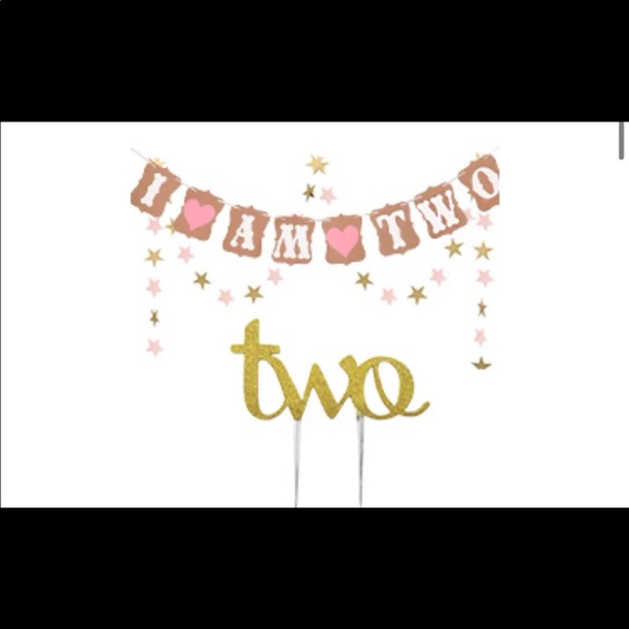 Party Supplies I Am Two Birthday Banner Star Garland Poshmark